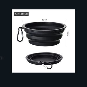 NIP Collapsible Silicone Pet Bowl Black